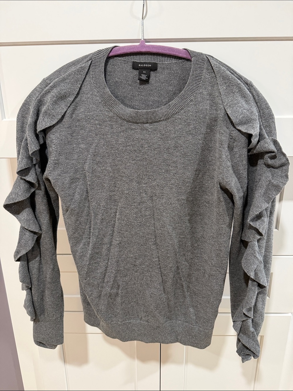 Halogen Gray Knit Pullover with Subtle Texture